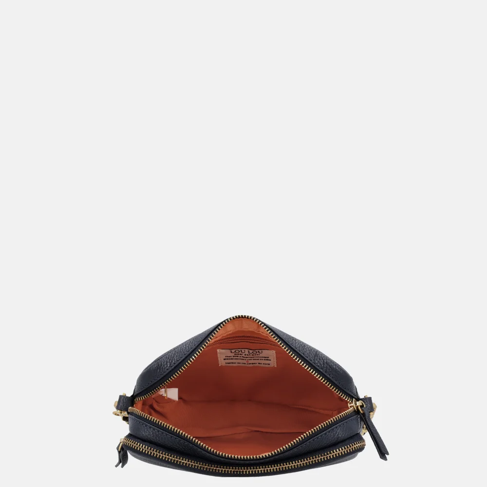 Loulou Essentiels Emilie crossbody tas dark blue bij Duifhuizen