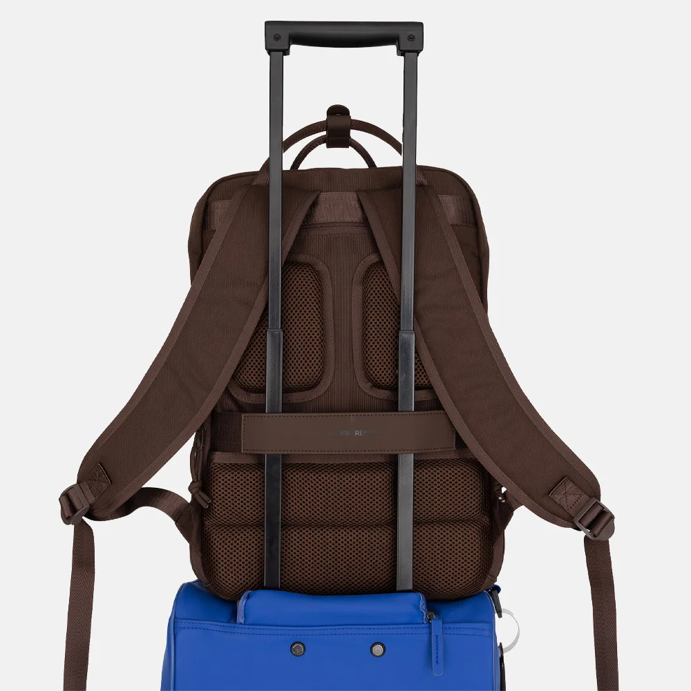 New Rebels William rugzak 15.6 inch donkerbruin bij Duifhuizen