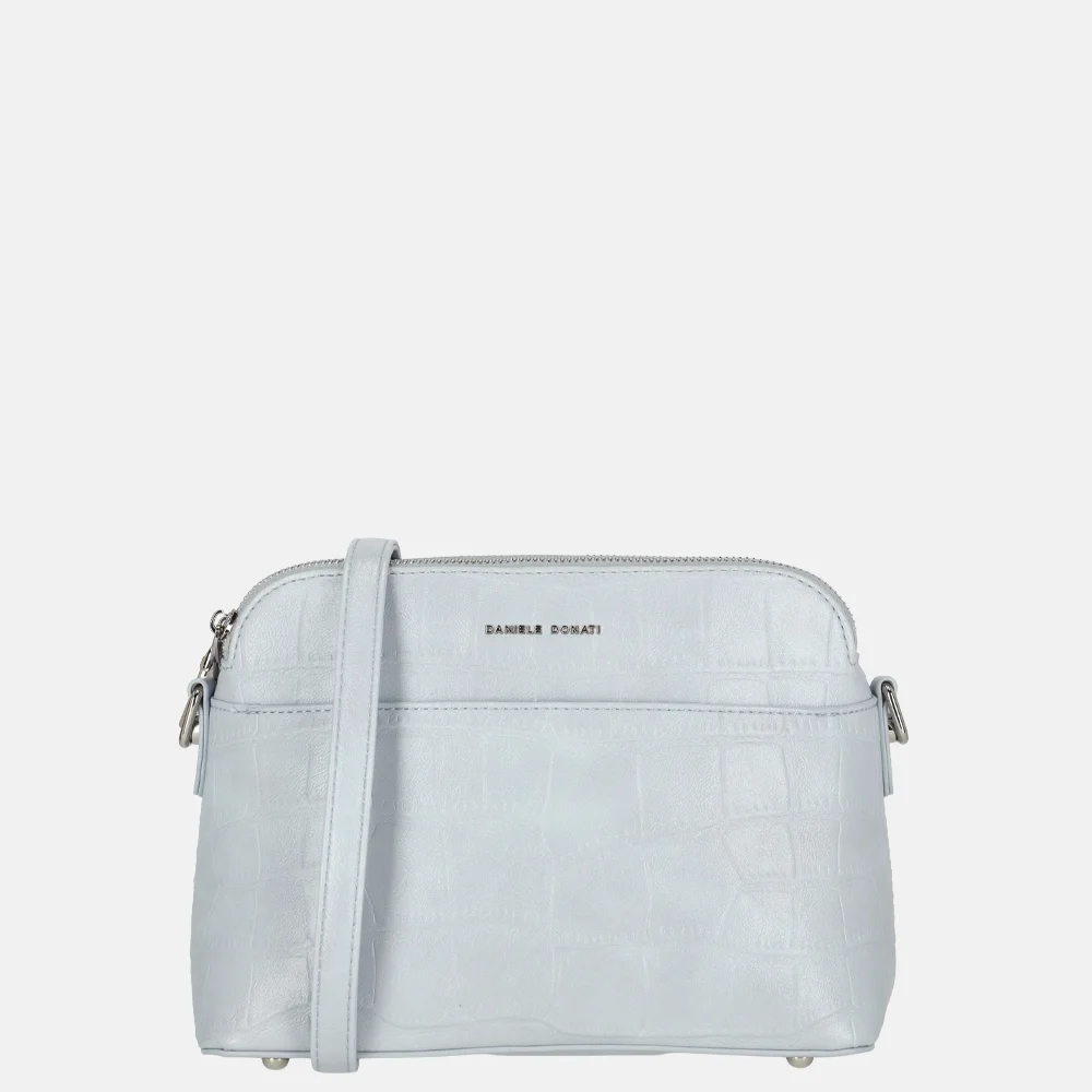 Daniele Donati crossbody tas croco lichtblauw