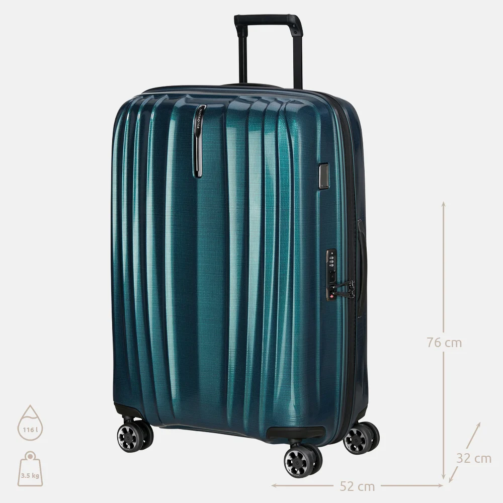 Samsonite Nexis Spinner Expandable reiskoffer 76 cm deep petrol bij Duifhuizen