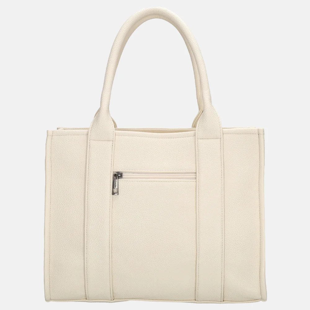 Charm London Debossed shopper M off white bij Duifhuizen