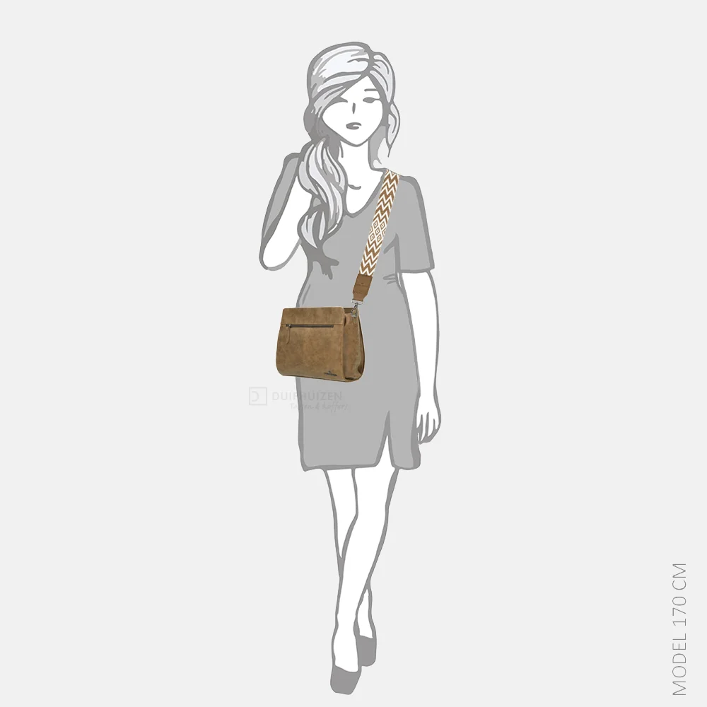 Enrico Benetti Stacey crossbody tas camel bij Duifhuizen