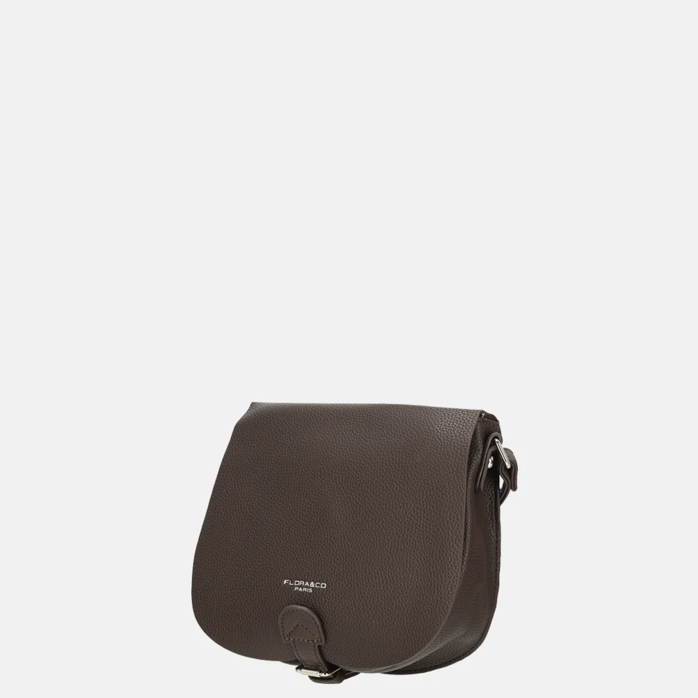 Flora & Co crossbody tas chocolat bij Duifhuizen