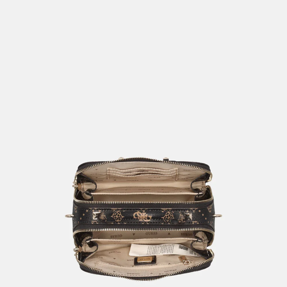 Guess Silia mini handtas espresso logo bij Duifhuizen