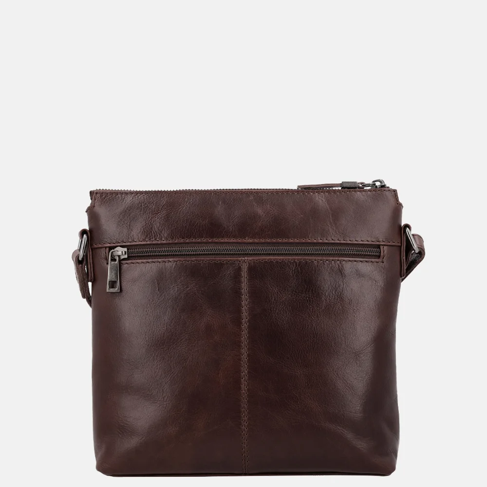 Hide & Stitches Idaho crossbody tas donkerbruin bij Duifhuizen