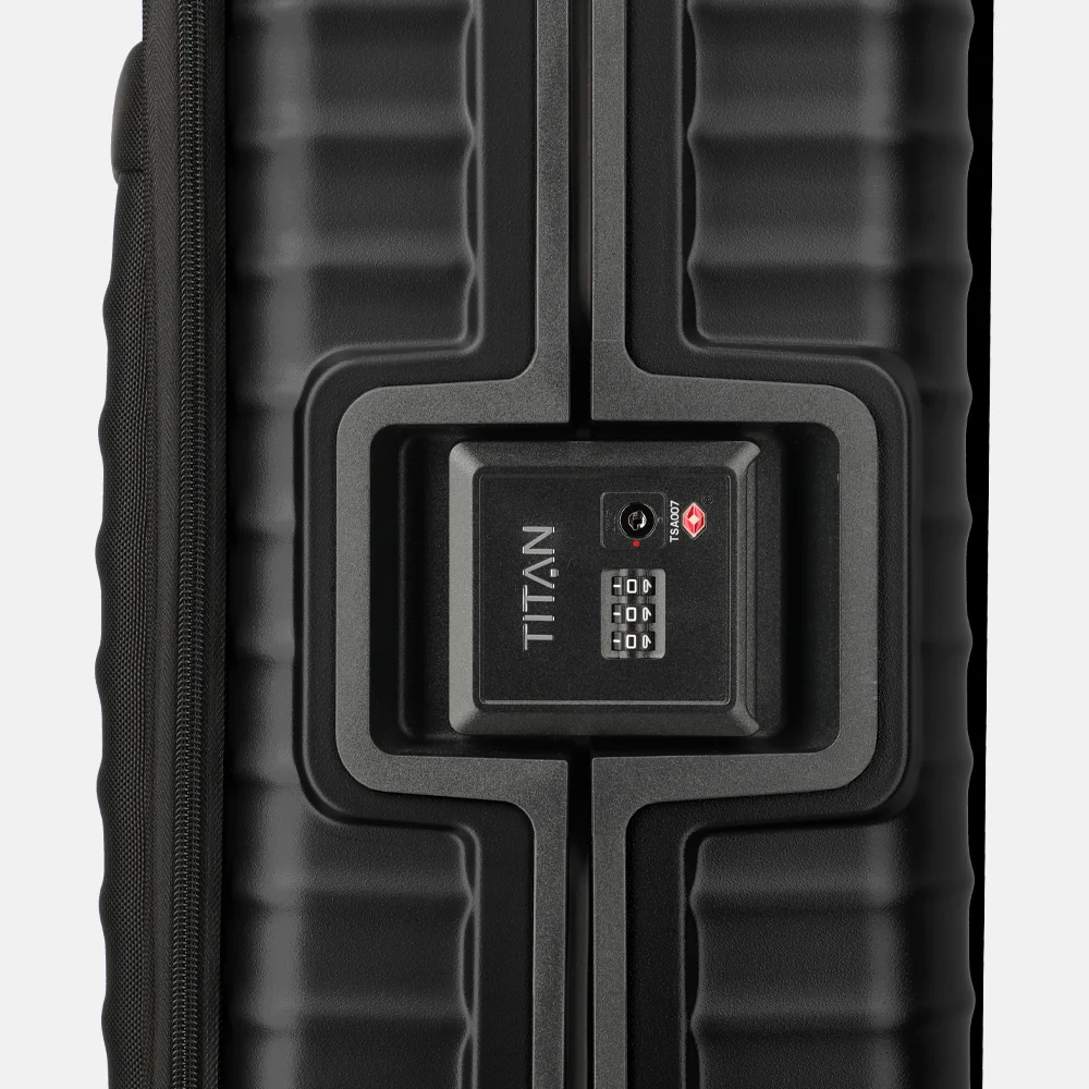 Titan Upgrade Overseas handbagage koffer frontpocket 55 cm nightshade black bij Duifhuizen