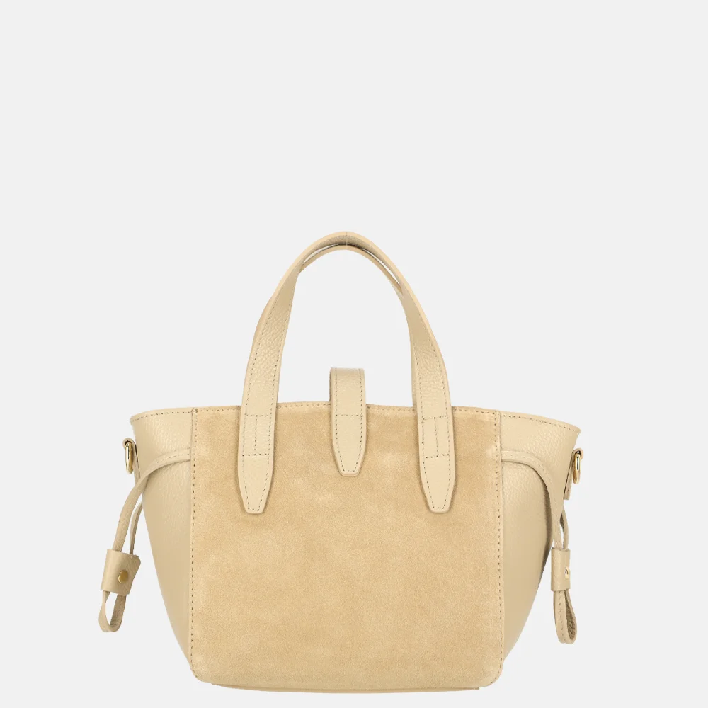 Charm London handtas suede/leer lichttaupe bij Duifhuizen