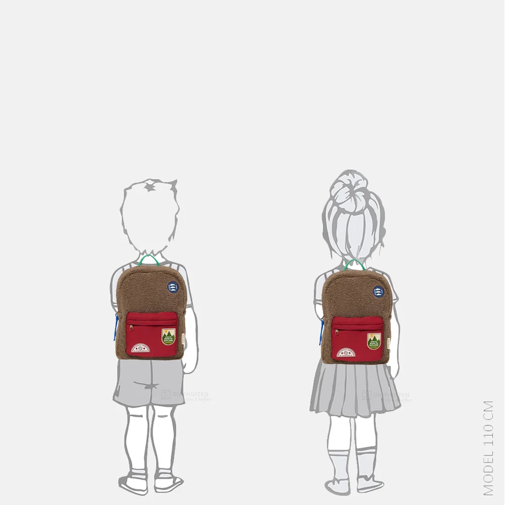 Studio Noos Teddy midi kinderrugzak brown/burgundy bij Duifhuizen