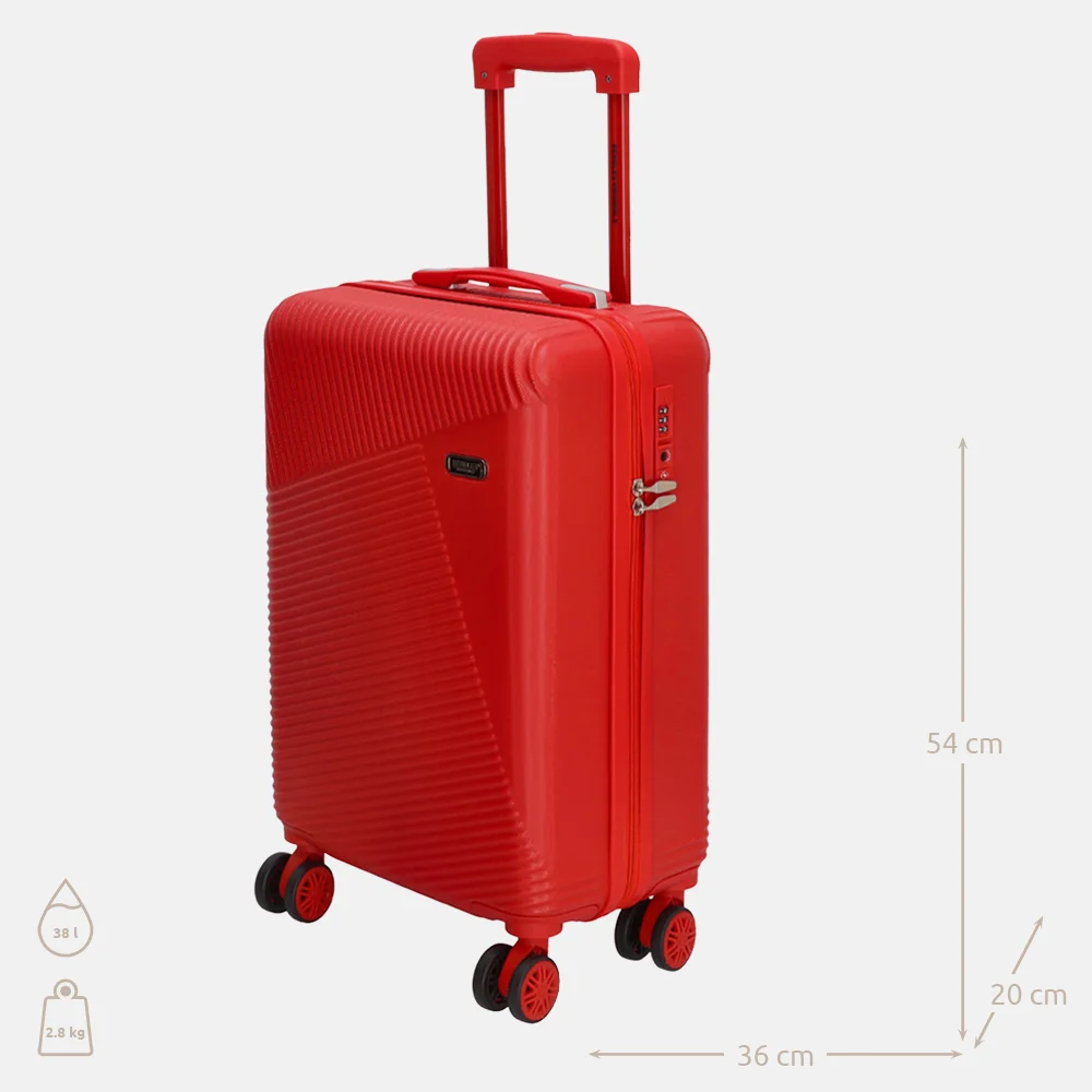 Beagles Originals spinner handbagage koffer 55 cm rood bij Duifhuizen