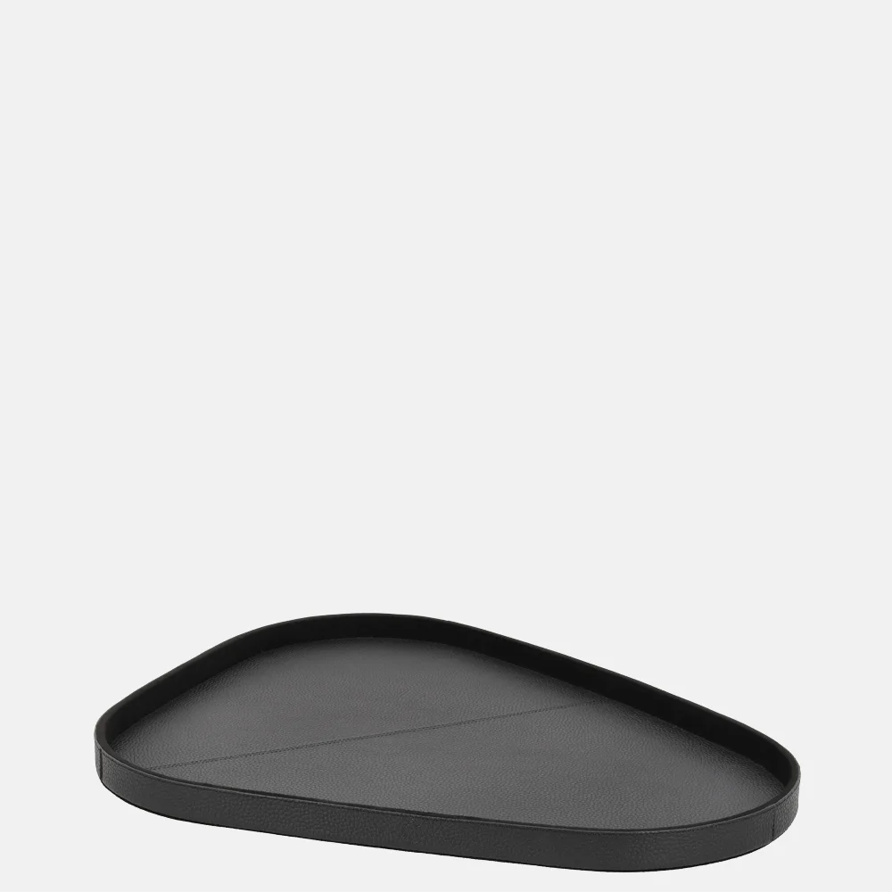 Chamada leren dienblad organisch effen L black