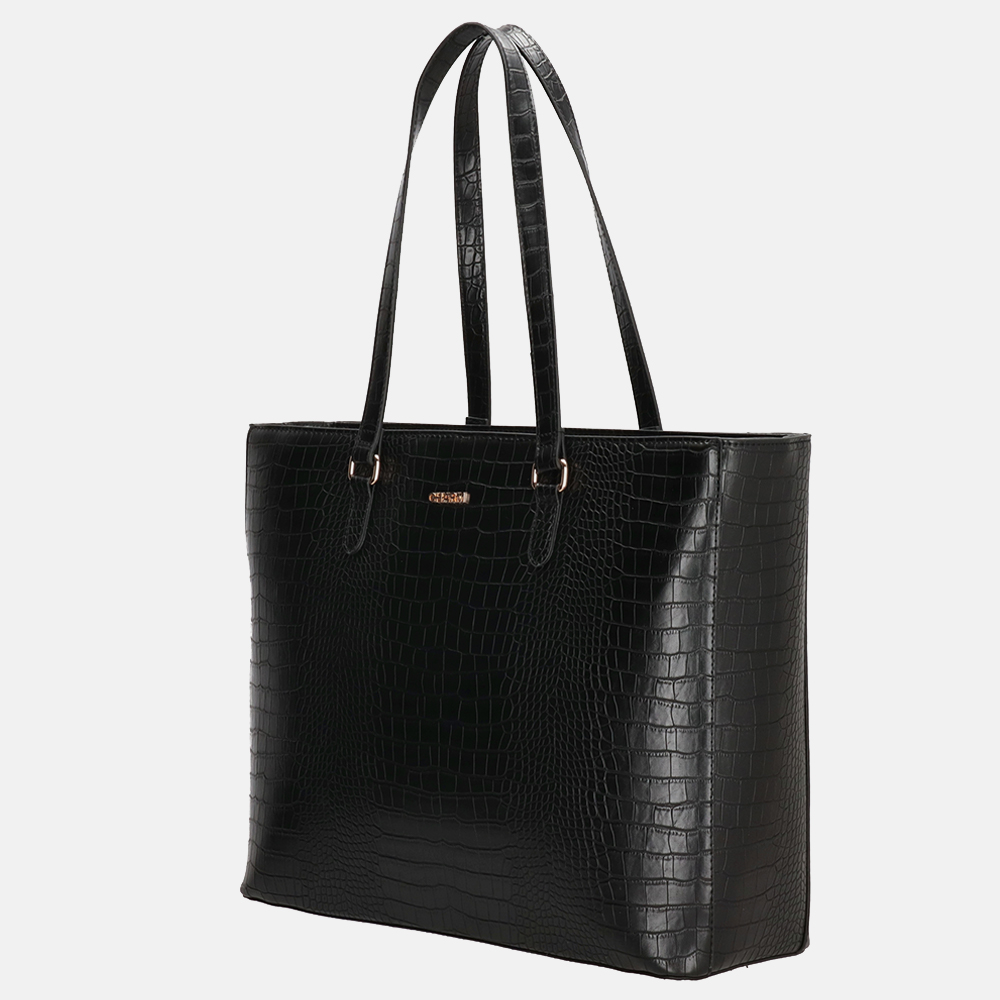 Charm London Midwood shopper 15.6 inch zwart bij Duifhuizen