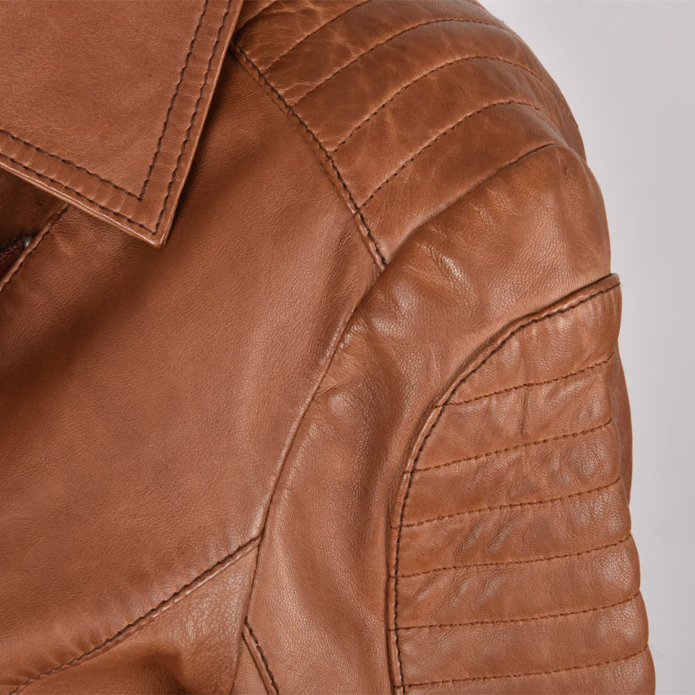 Dekkers Ledermode Lora dames jack cognac bij Duifhuizen