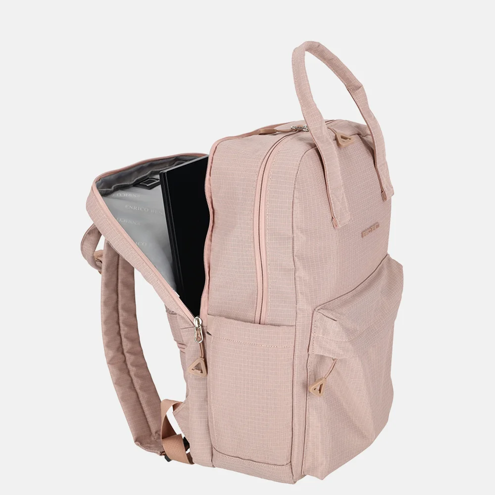 Enrico Benetti Luzern rugzak 2 vaks 17 inch roze bij Duifhuizen