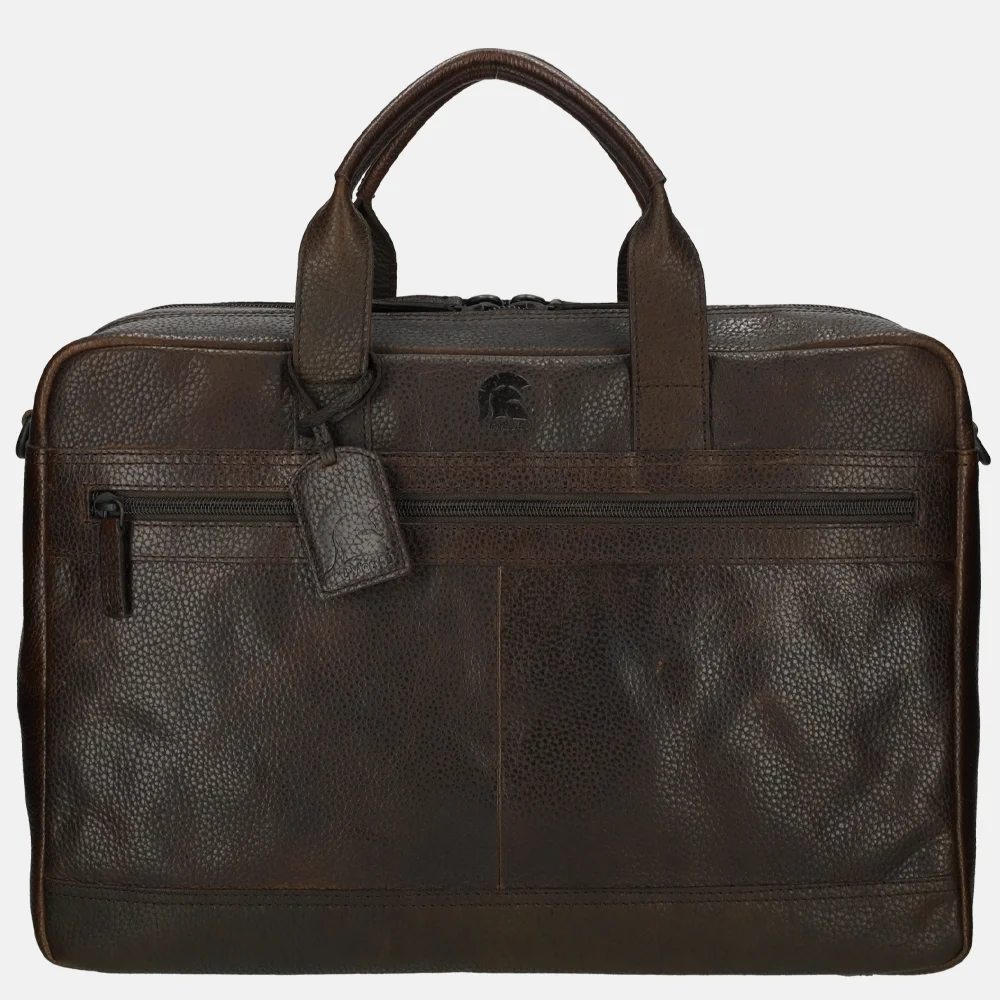 Pylos 59 Sarda laptoptas 17 inch dark brown bij Duifhuizen