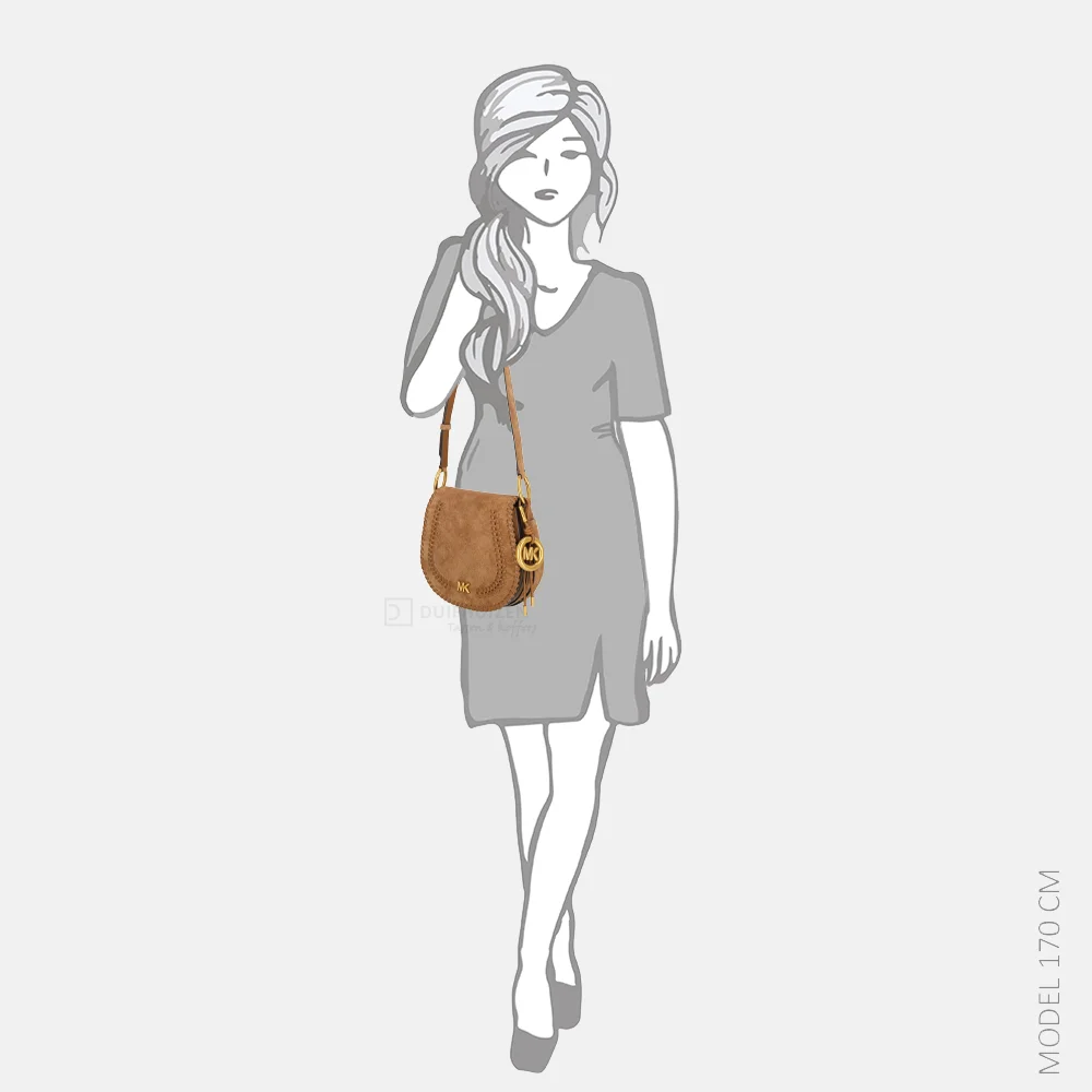 Michael Kors Josie saddlebag flap crossbody tas M luggage bij Duifhuizen