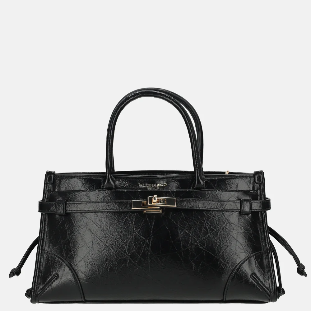 Flora & Co handtas lak black bij Duifhuizen