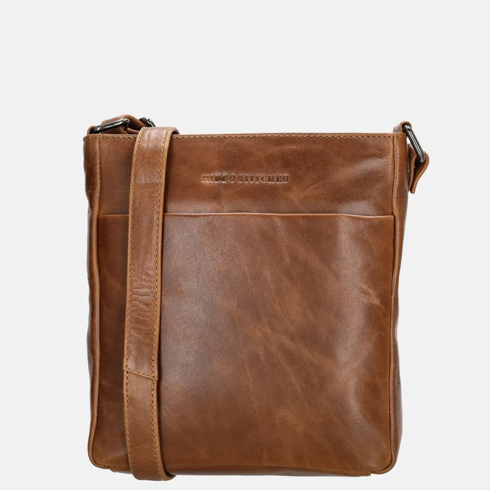 Hide & Stitches Porto schoudertas brown bij Duifhuizen