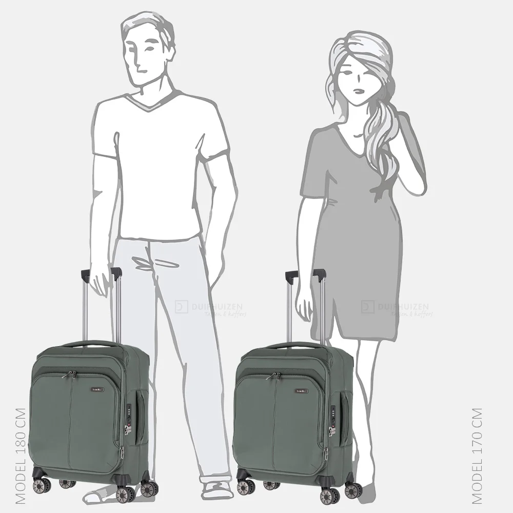 Travelite Priima handbagage koffer 55 cm olive bij Duifhuizen