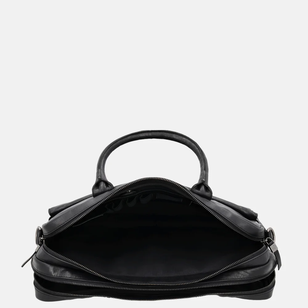 Hide & Stitches Porto laptoptas 15 inch black bij Duifhuizen