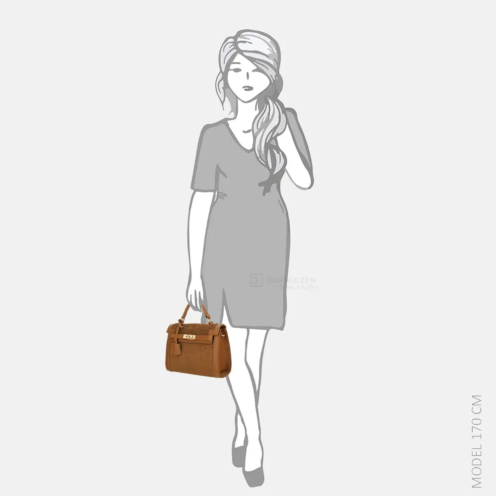 Firenze handtas suedine dark brown bij Duifhuizen