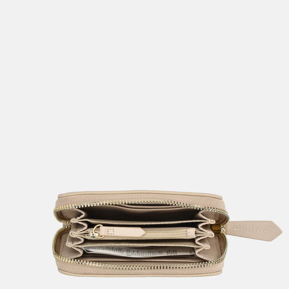 Valentino Bags Zero Re ritsportemonnee beige bij Duifhuizen