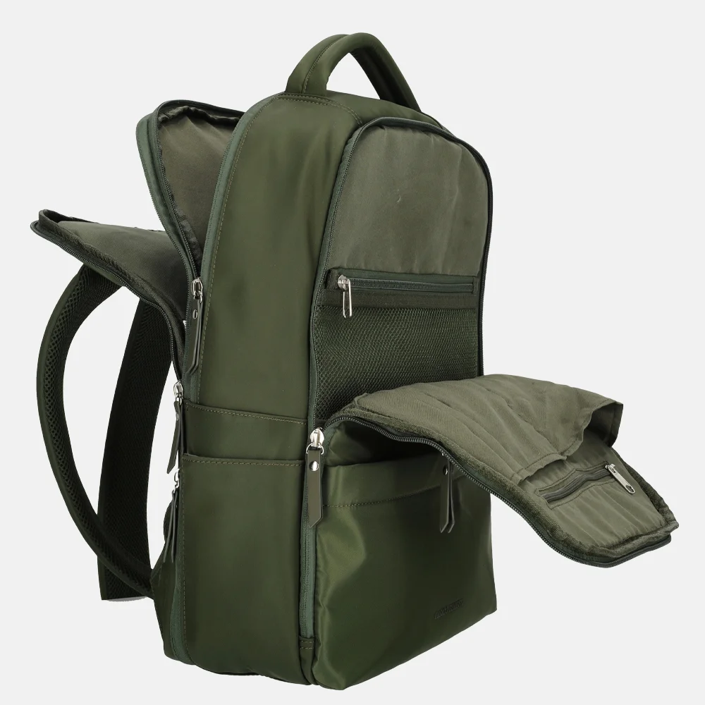 Enrico Benetti Caroline laptoprugzak 15 inch olijf bij Duifhuizen