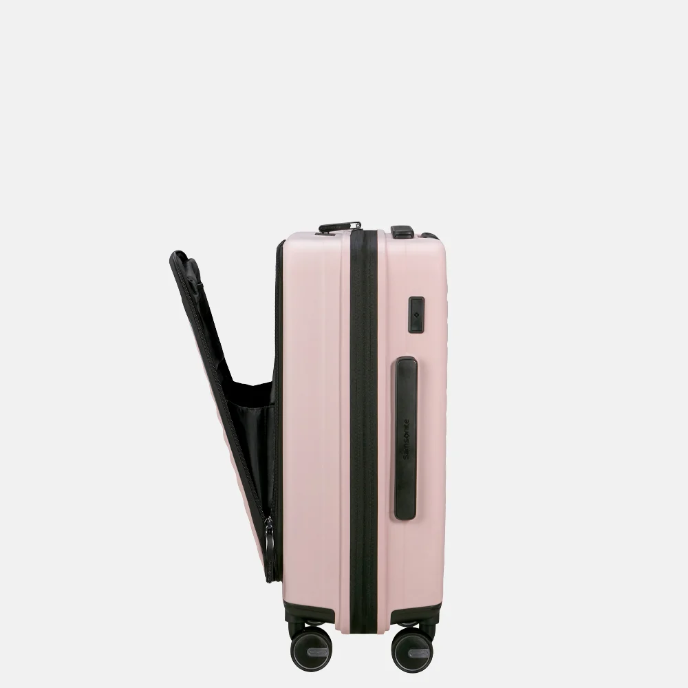 Samsonite Restackd frontpocket handbagage koffer 55 cm rose bij Duifhuizen
