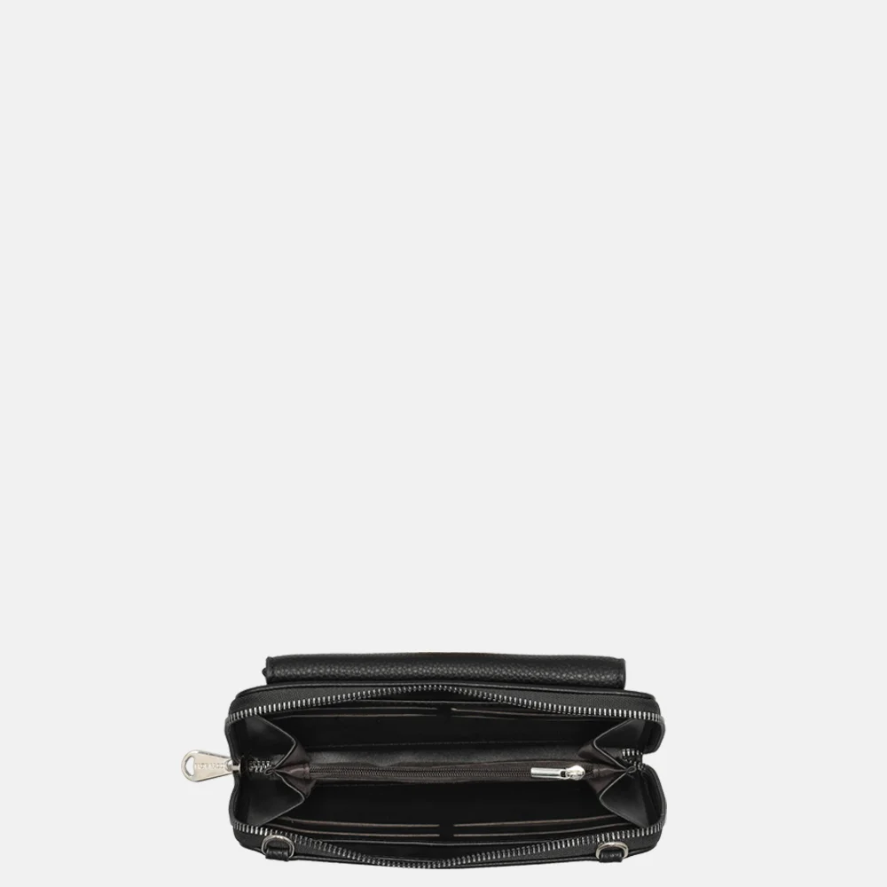 Flora & Co portemonnee/ crossbody tas black bij Duifhuizen