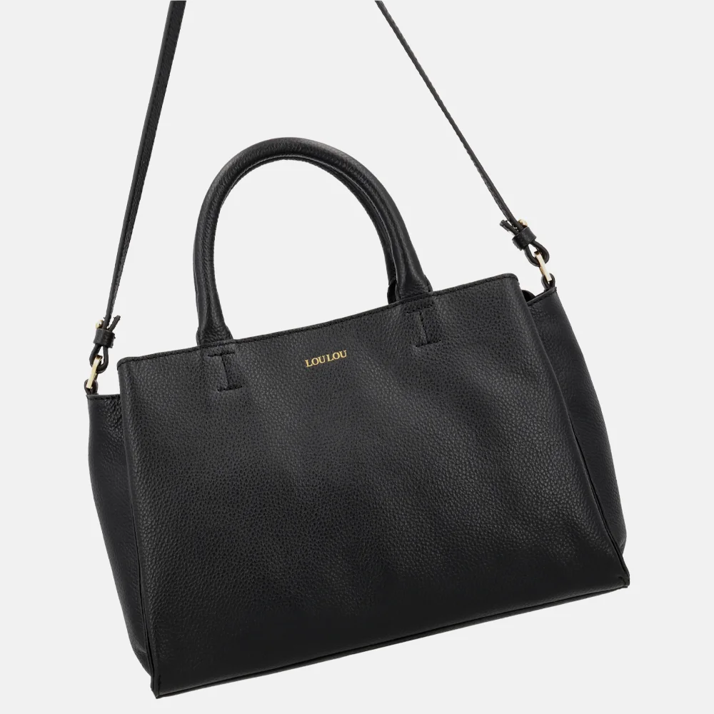 Loulou Essentiels Vera handtas M black bij Duifhuizen