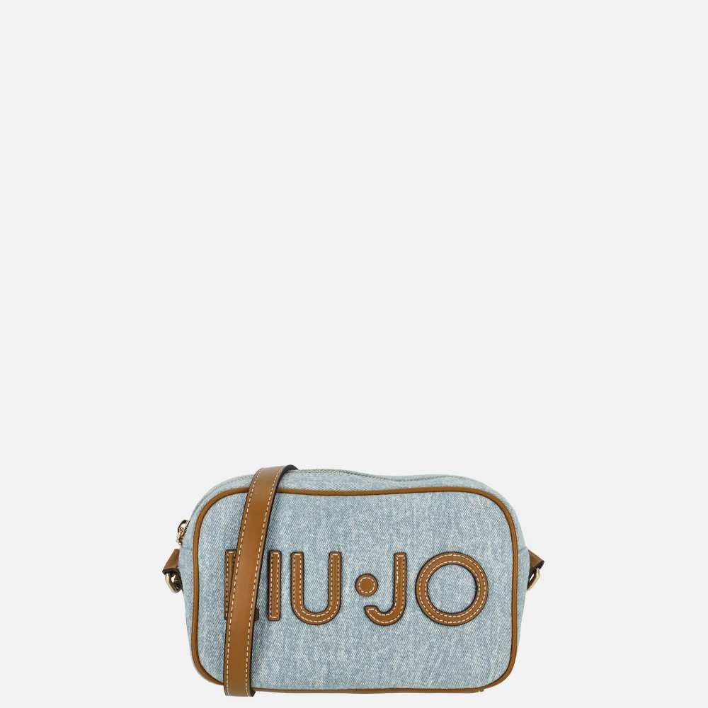 Liu Jo Ferielle camera case logo crossbody tas M light denim bij Duifhuizen