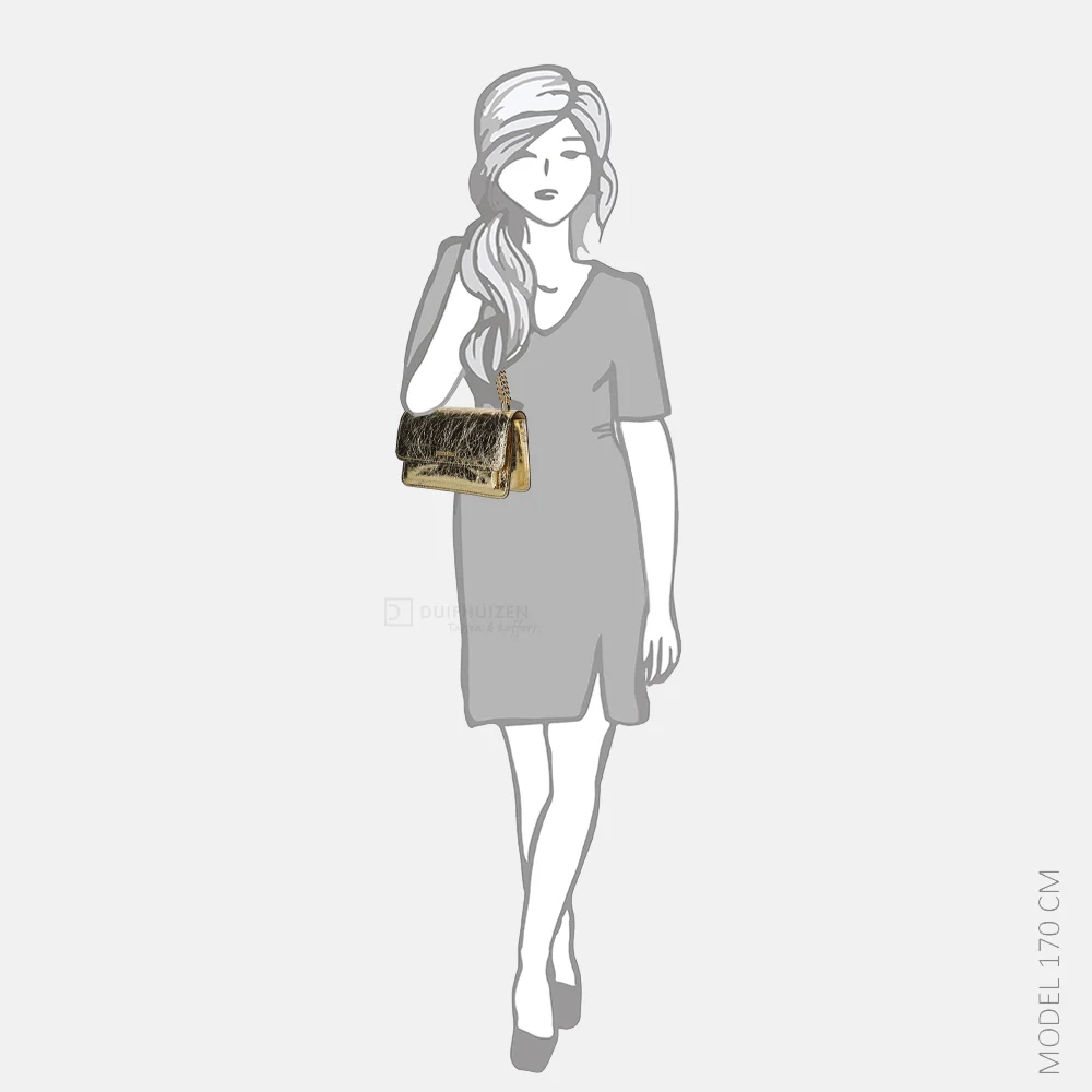 Michael Kors Claire schoudertas pale gold bij Duifhuizen