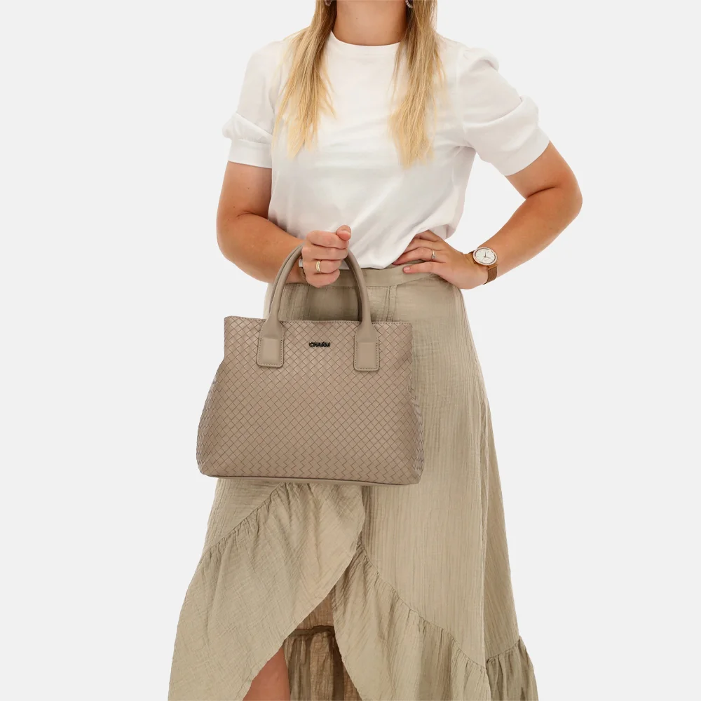 Charm London Mirabello handtas M taupe bij Duifhuizen