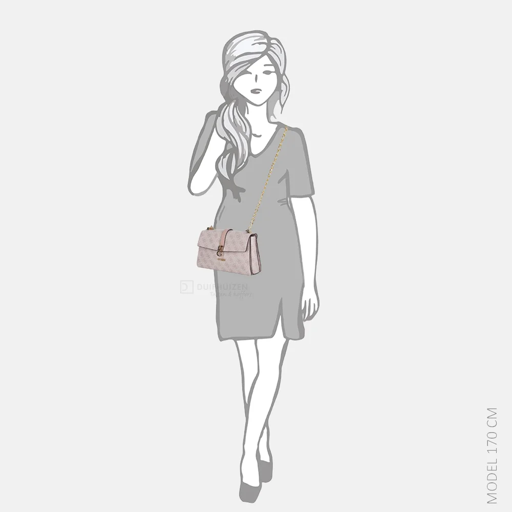 Guess Zamira schoudertas orchid logo bij Duifhuizen