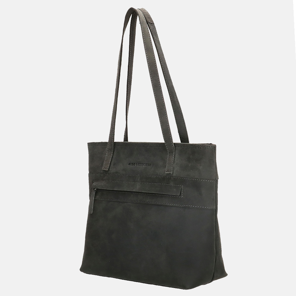 Hide & Stitches Idaho shopper black bij Duifhuizen