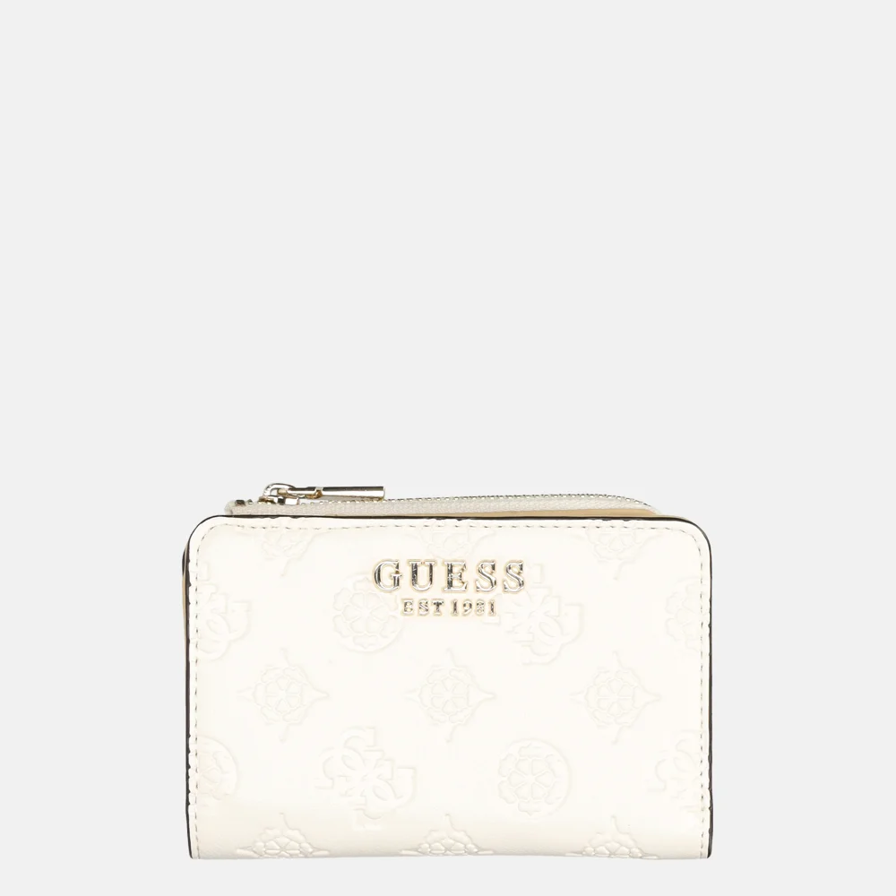 Guess Zarela zip around pasjeshouder off white logo bij Duifhuizen