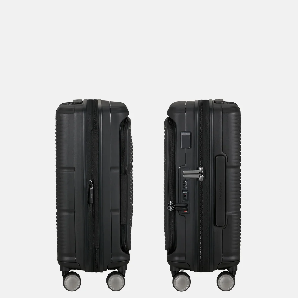 Samsonite Paralux HS Spinner handbagage koffer expendable 55 cm black bij Duifhuizen
