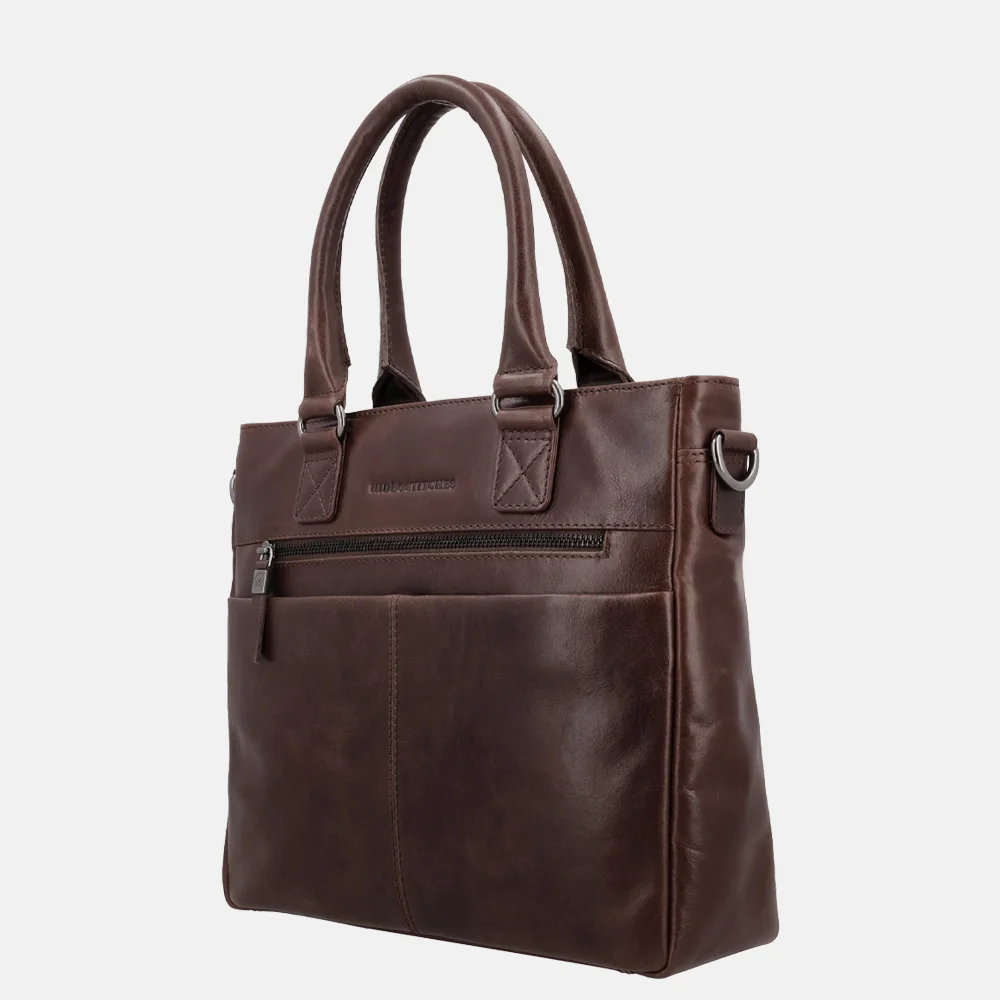 Hide & Stitches Porto handtas donkerbruin bij Duifhuizen