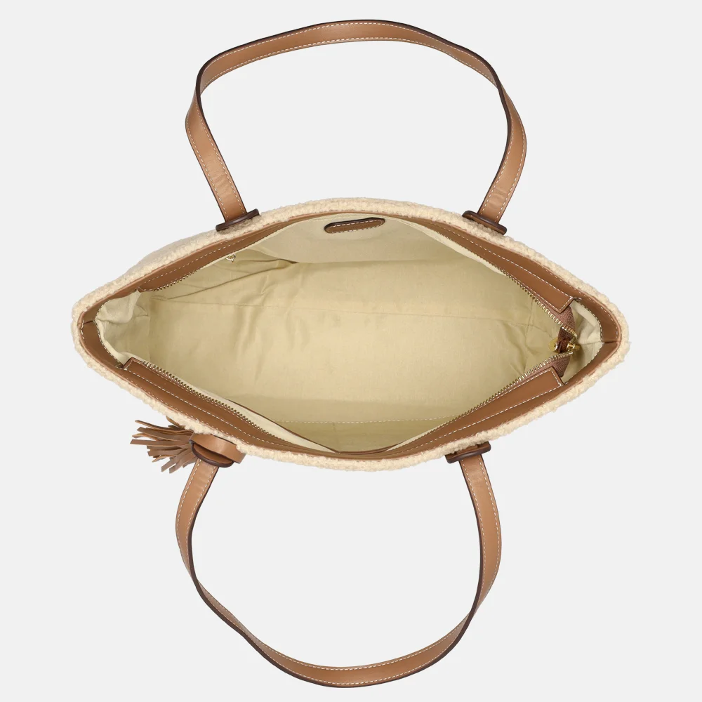 Laurent David shopper teddy taupe bij Duifhuizen