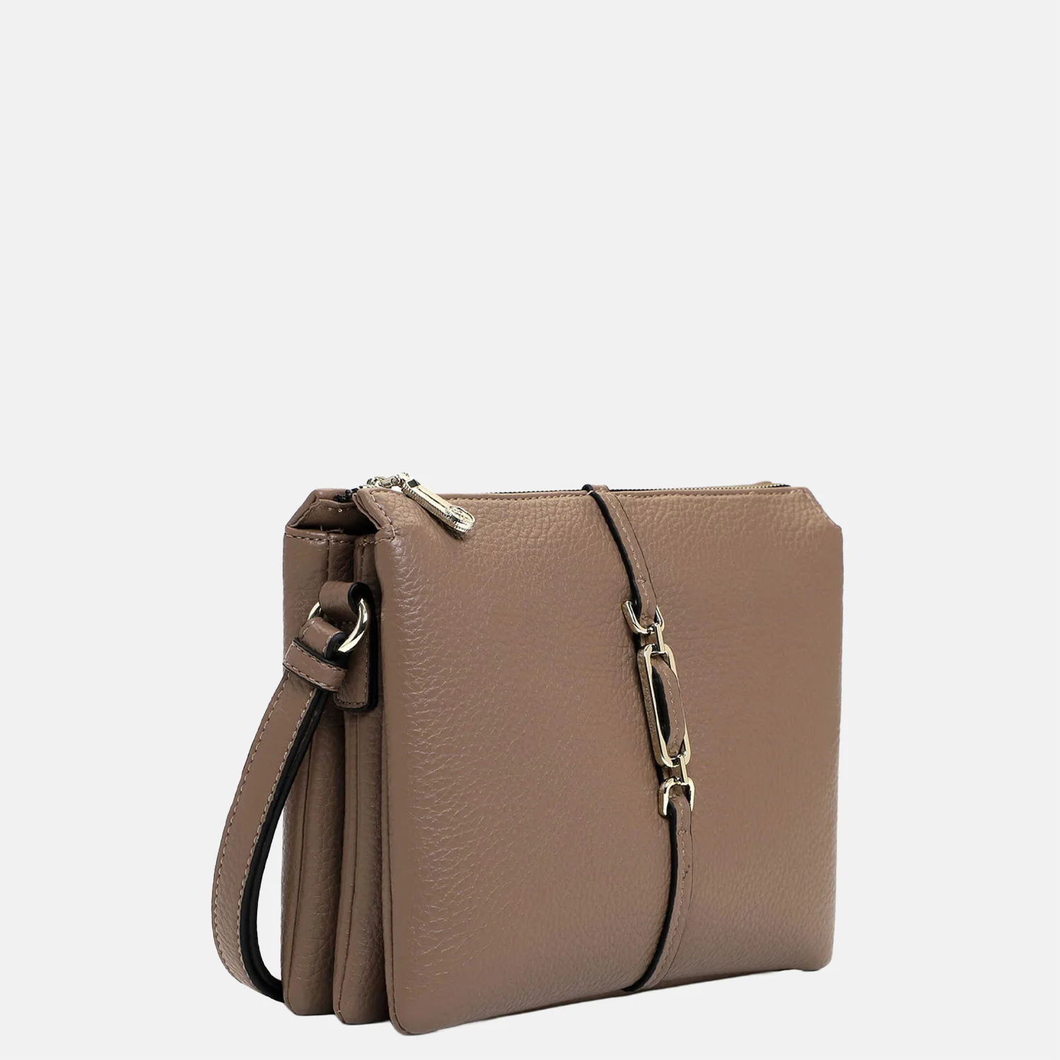 Emily & Noah Lewe crossbody tas taupe bij Duifhuizen