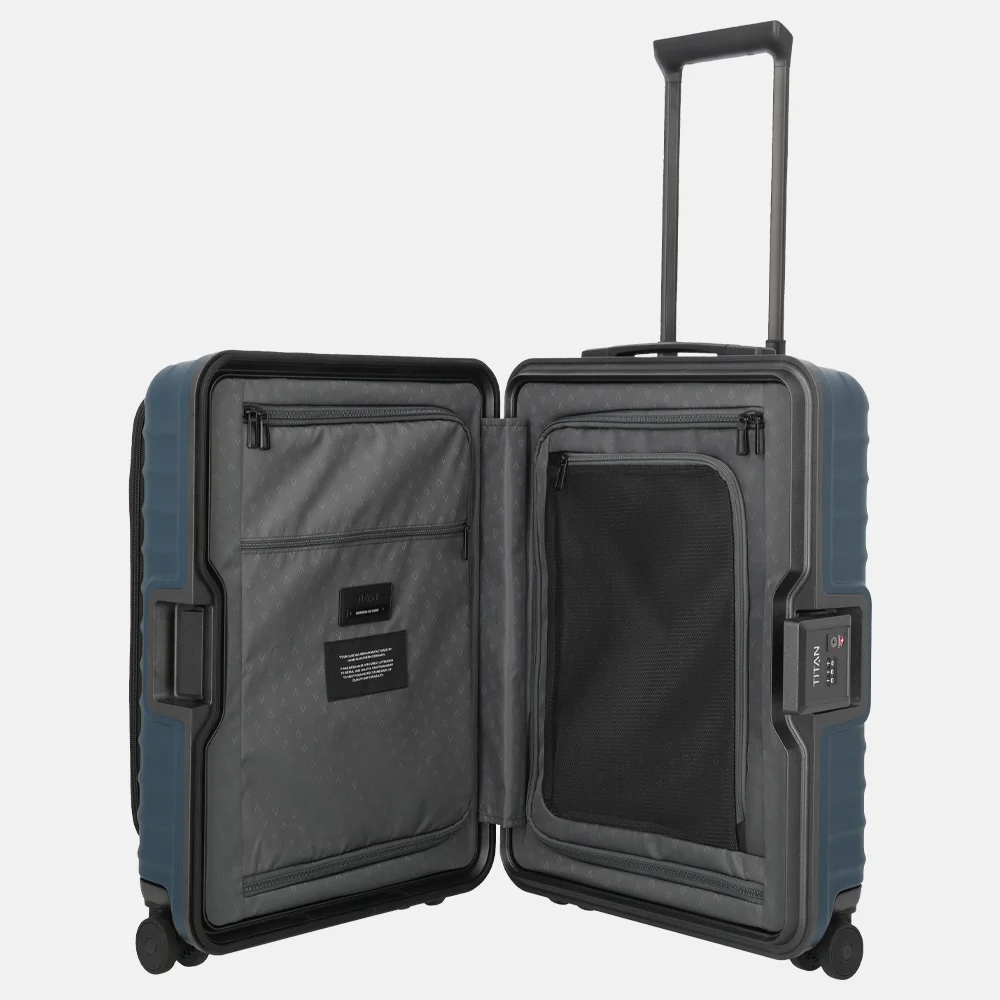 Titan Upgrade Overseas handbagage koffer frontpocket 55 cm midnight blue bij Duifhuizen