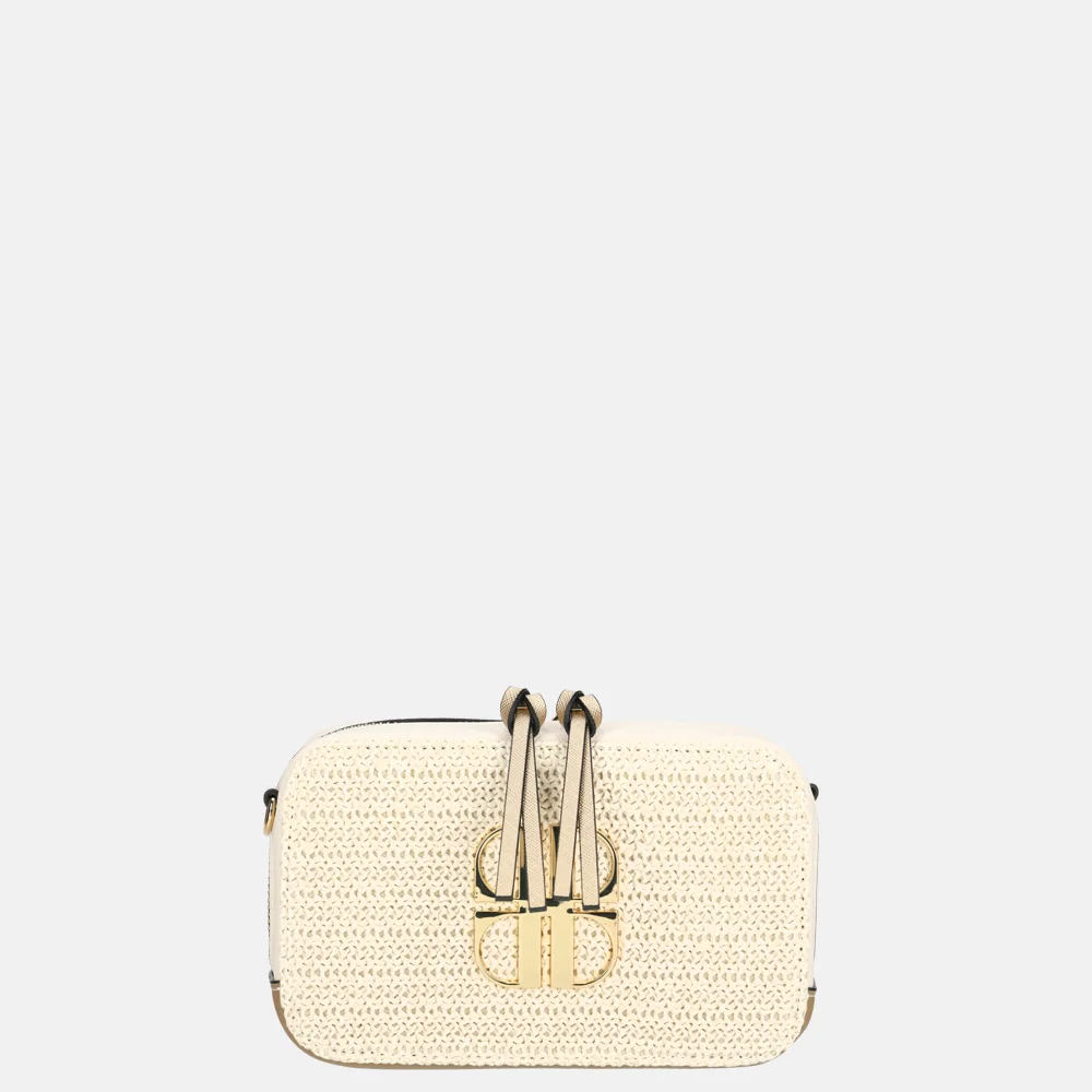 Laurent David crossbody tas raffia taupe bij Duifhuizen