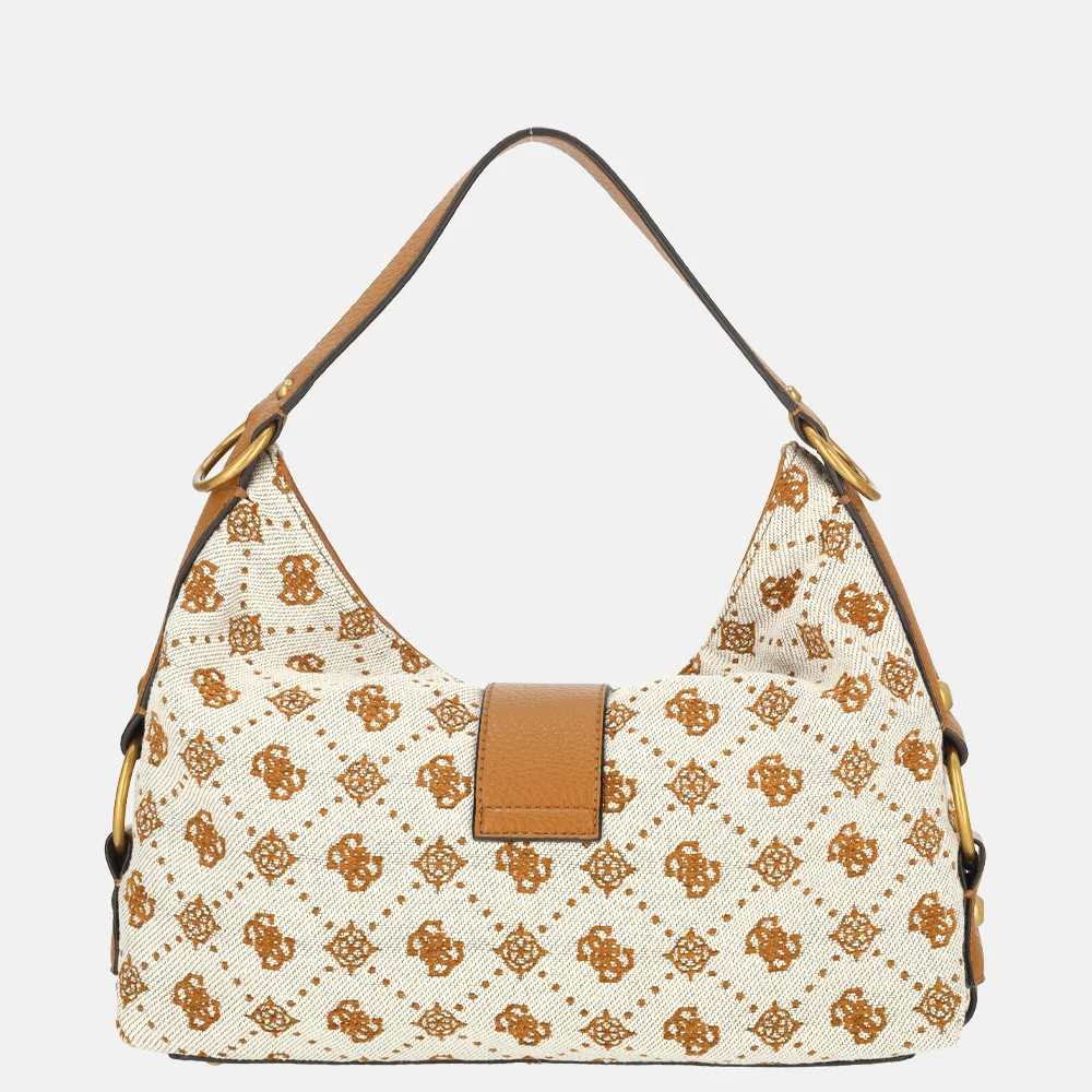 Guess Camden schoudertas cognac logo bij Duifhuizen