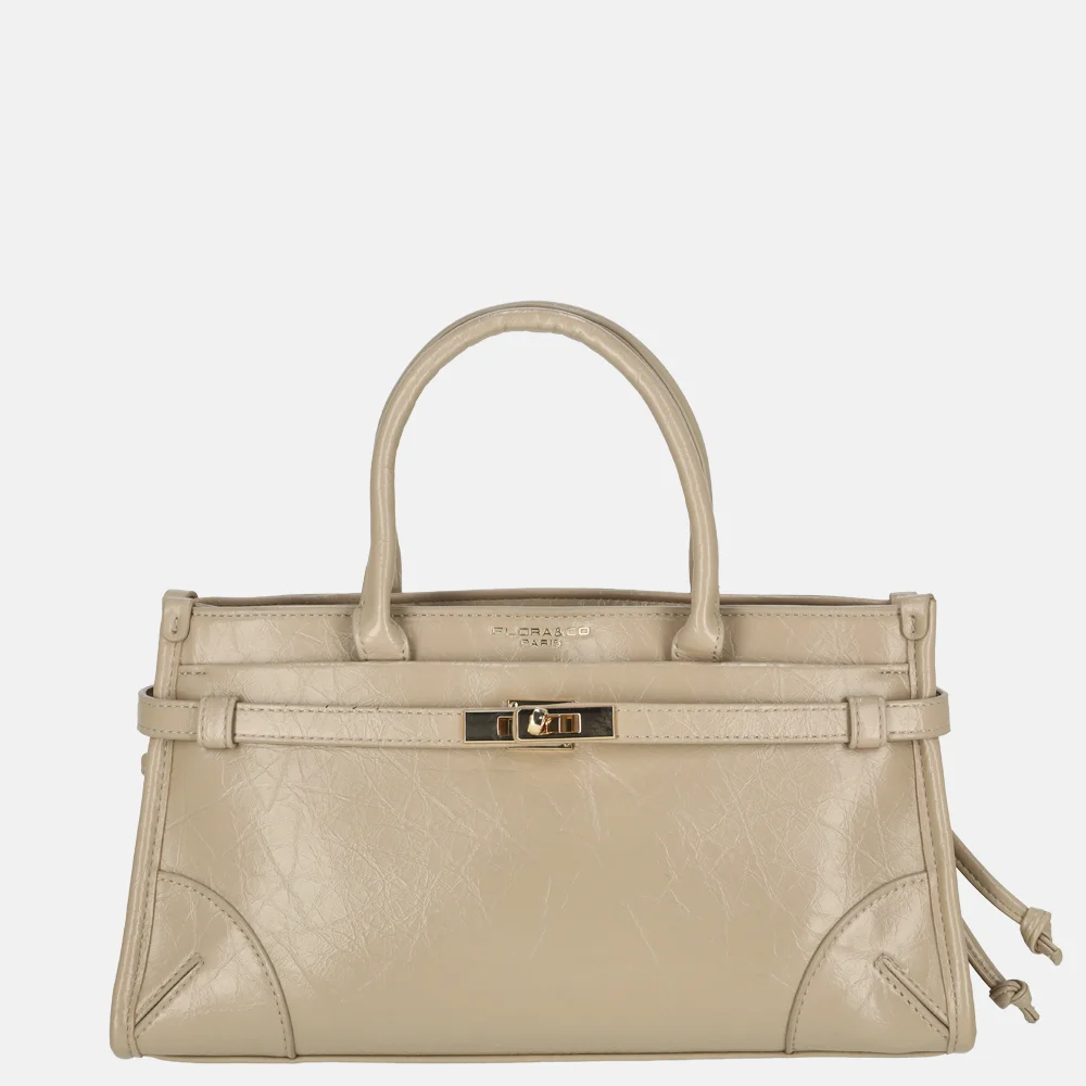 Flora & Co handtas lak beige bij Duifhuizen