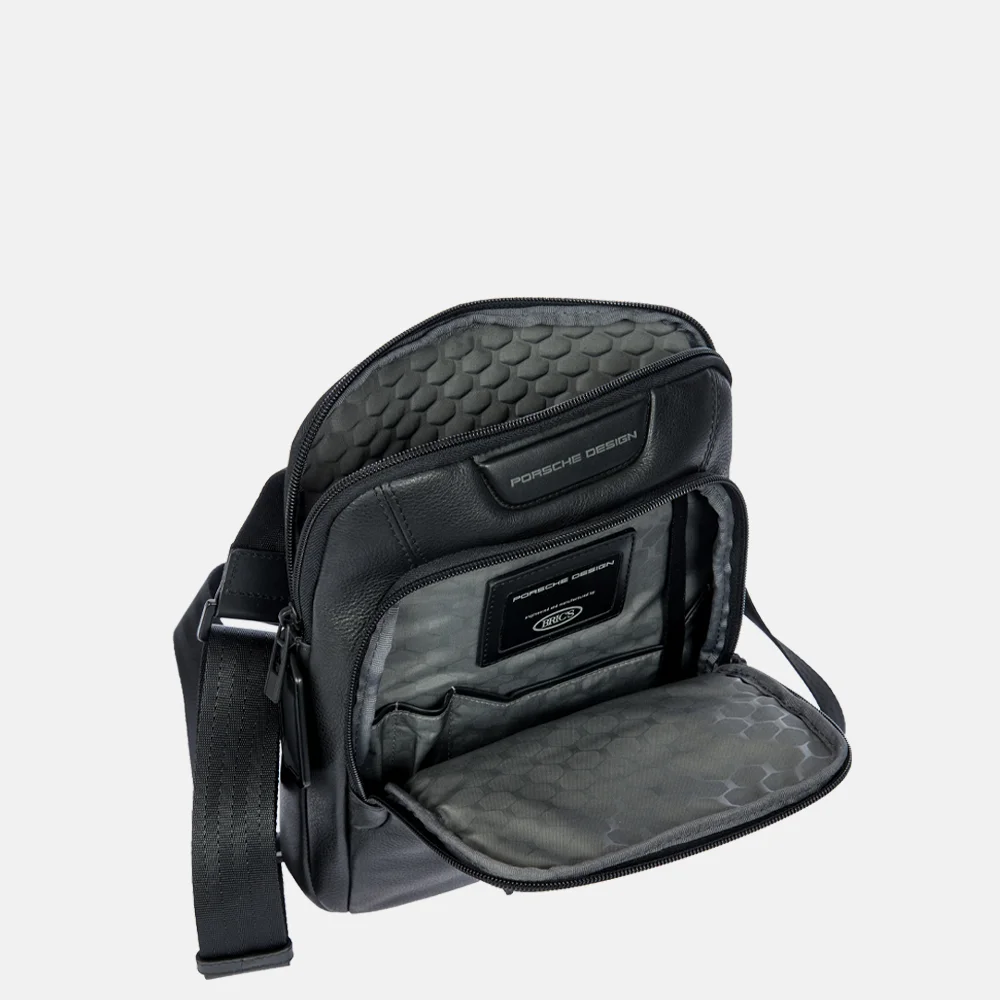 Porsche Design Leather Evo crossbody tas S black bij Duifhuizen