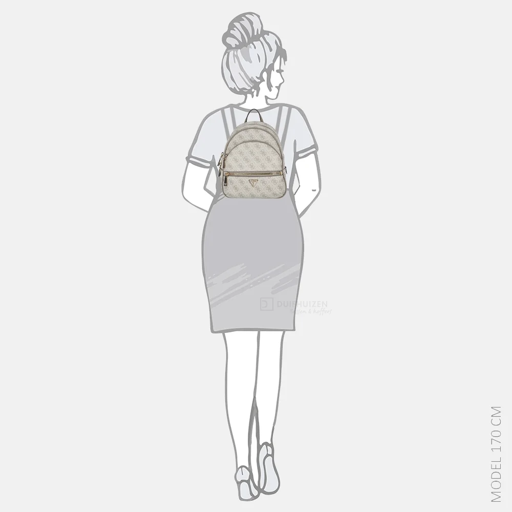 Guess Manhatten II rugzak Dark Taupe Logo bij Duifhuizen