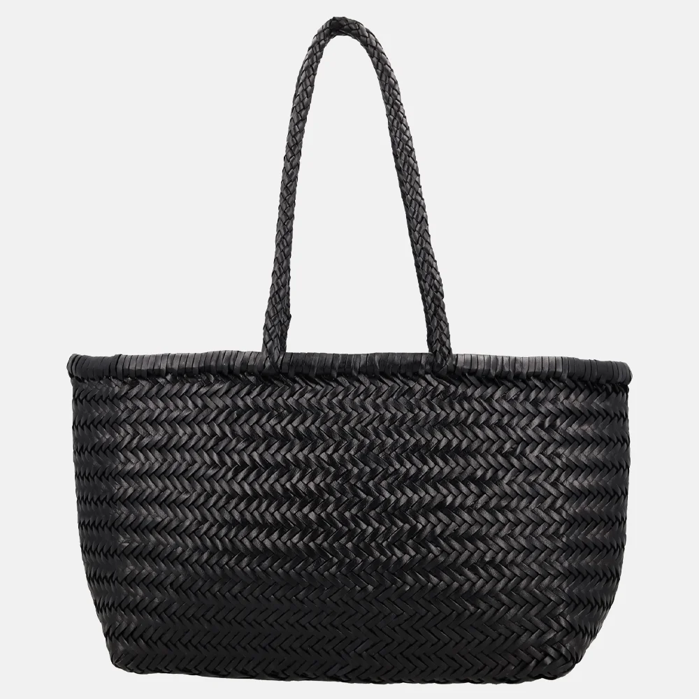 Hide & Stitches Amazone shopper M vlechtwerk handmade zwart bij Duifhuizen