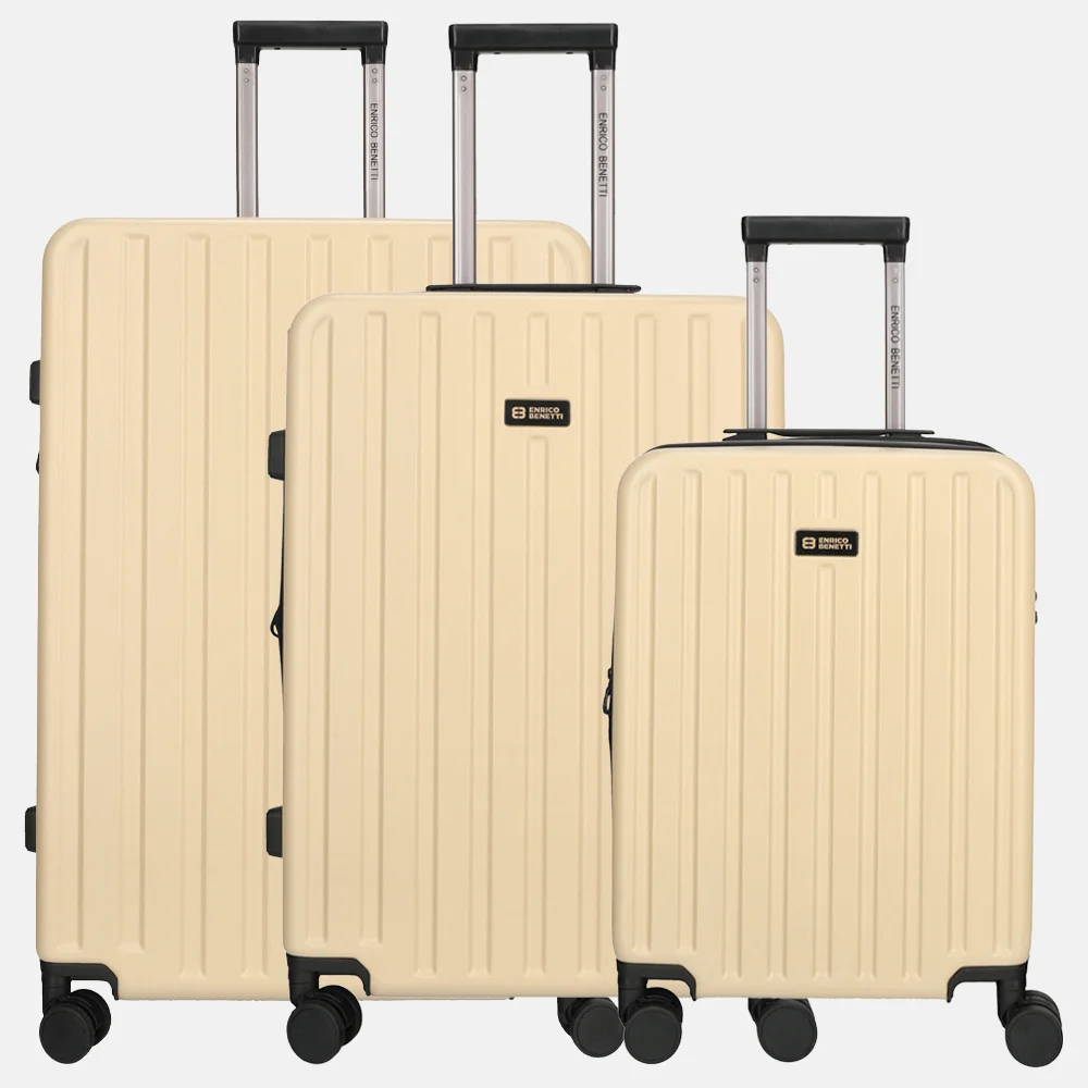 Enrico Benetti Portland kofferset 3-delig beige bij Duifhuizen