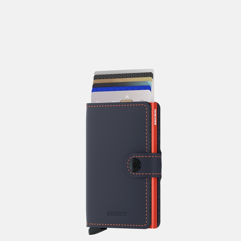 Secrid Miniwallet pasjeshouder matte night blue & orange bij Duifhuizen