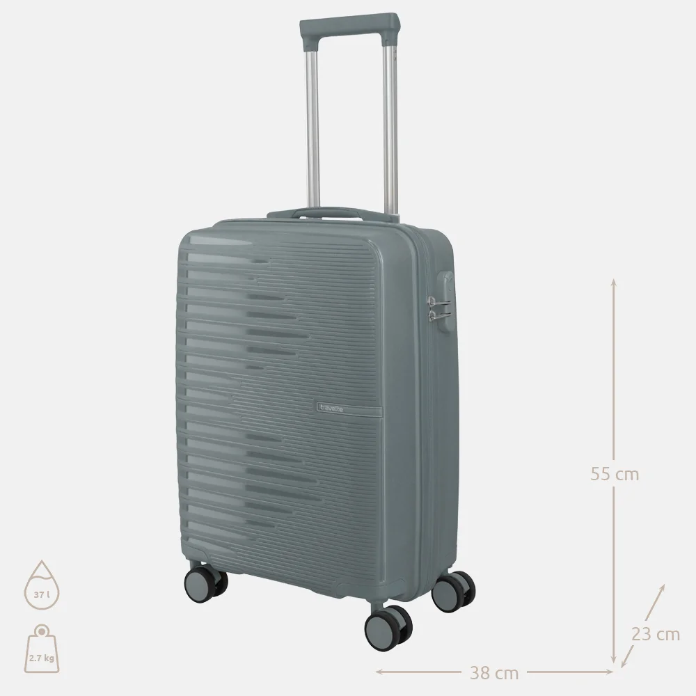 Travelite Pacific spinner 55cm anthracite bij Duifhuizen