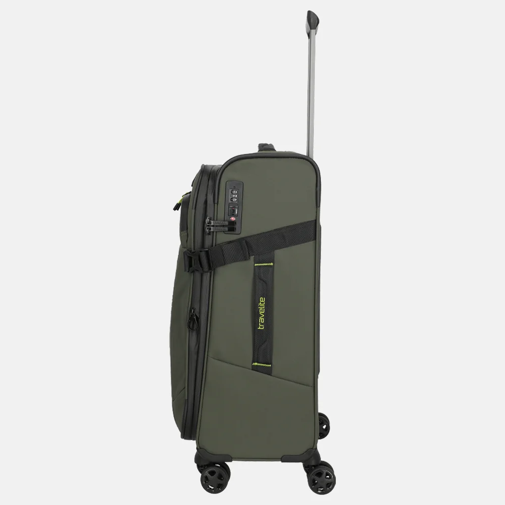 Travelite Briize koffer 67 cm M expandable khaki bij Duifhuizen